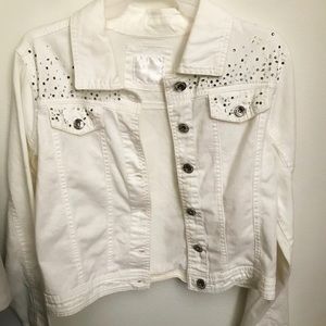 White denim gemmed jacket